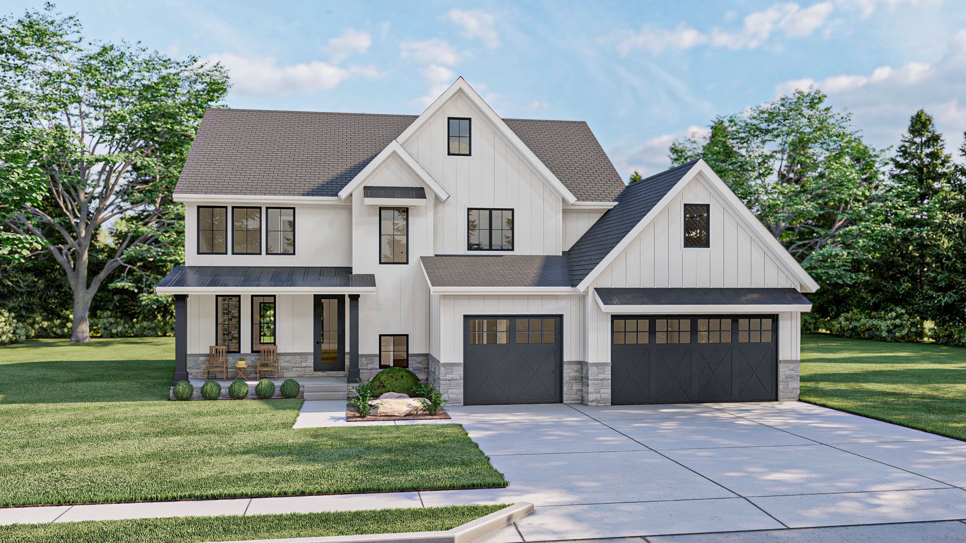 front elevation of the the lily by Omaha's citadel signature homes