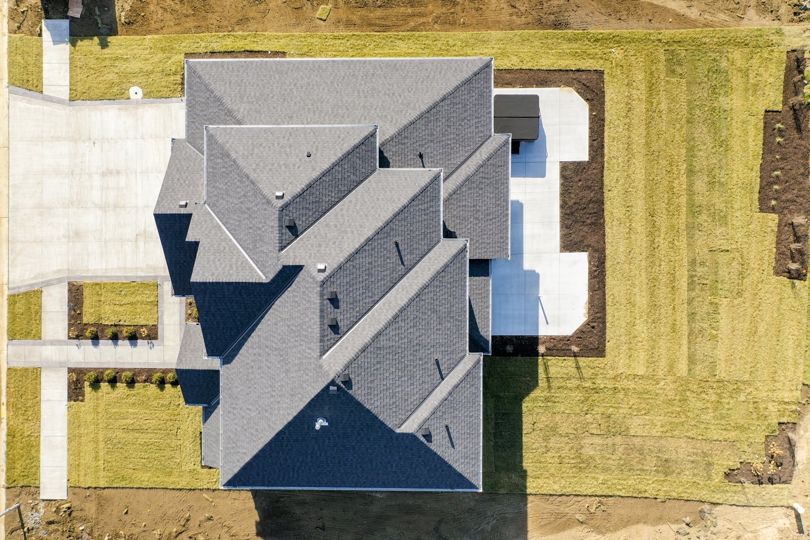 citadel signature homes aerial view of the hartman modern custom build home