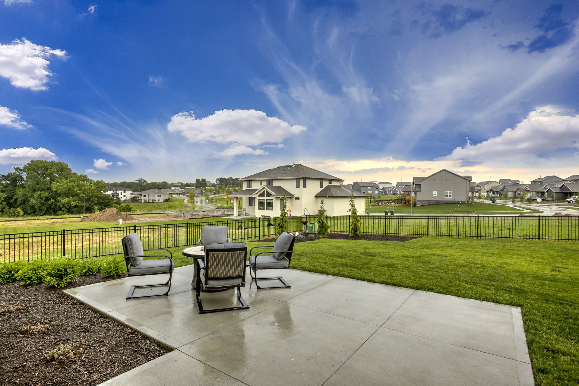 back patio of the denver ranch by citadel signature homes
