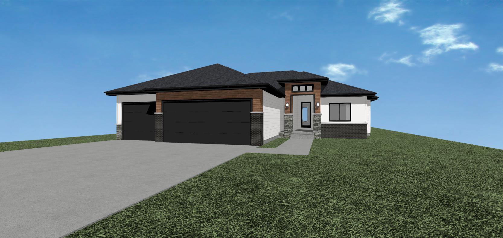 front elevation of the noa modern farmhouse by Omaha's citadel signature homes