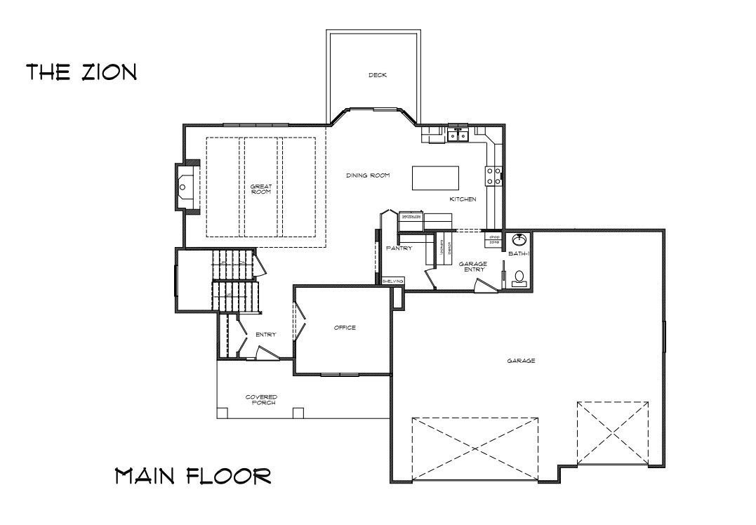 floorplan of the zion custom home by citadel signature homes